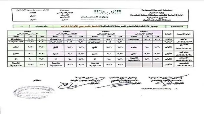موعد الاختبارات النهائية 1444 الفصل الثاني